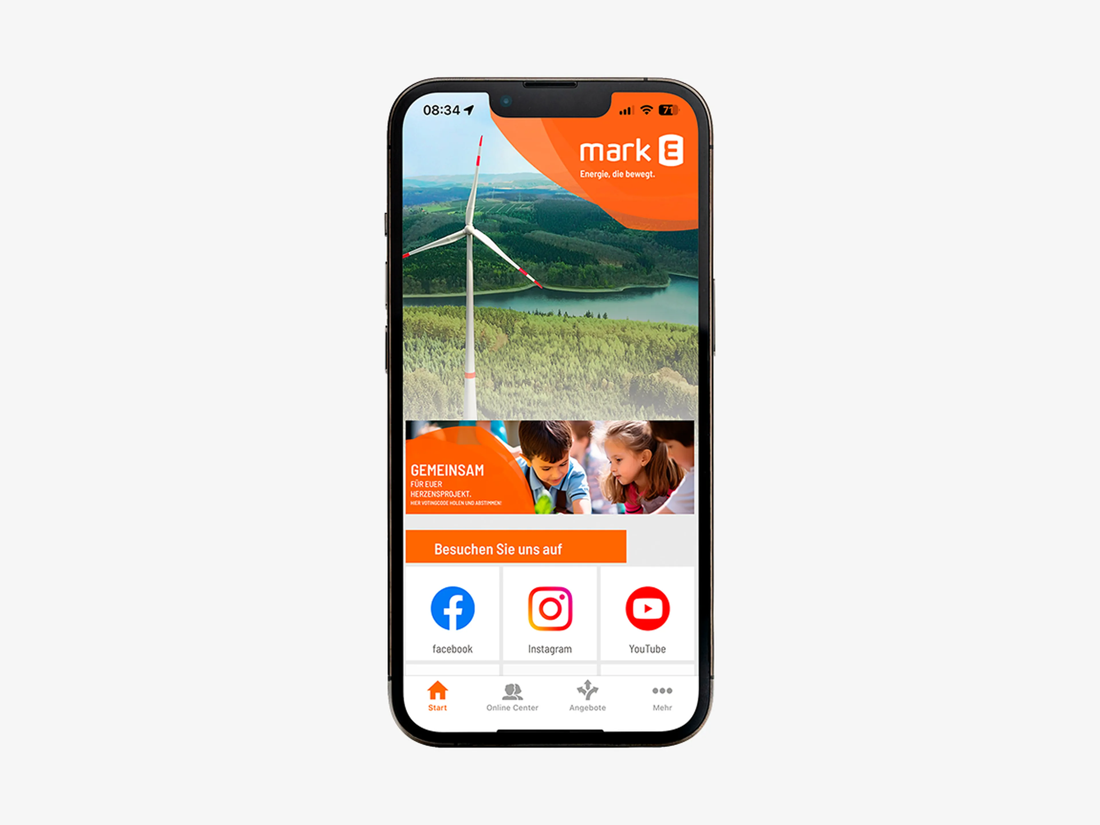 Die App ist geöffnet und das Voting kann man starten.