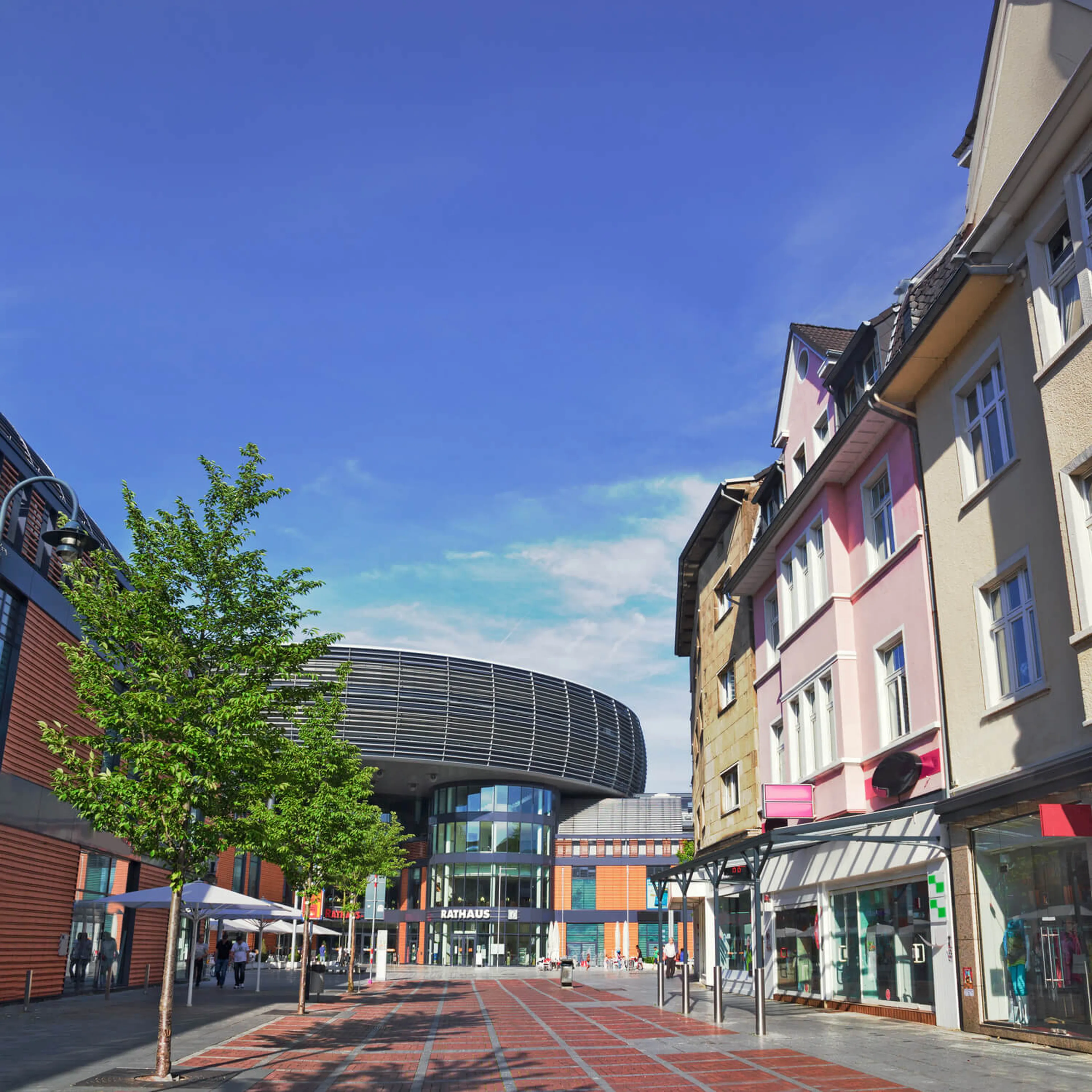 Innenstadt mit Rathaus in Leverkusen