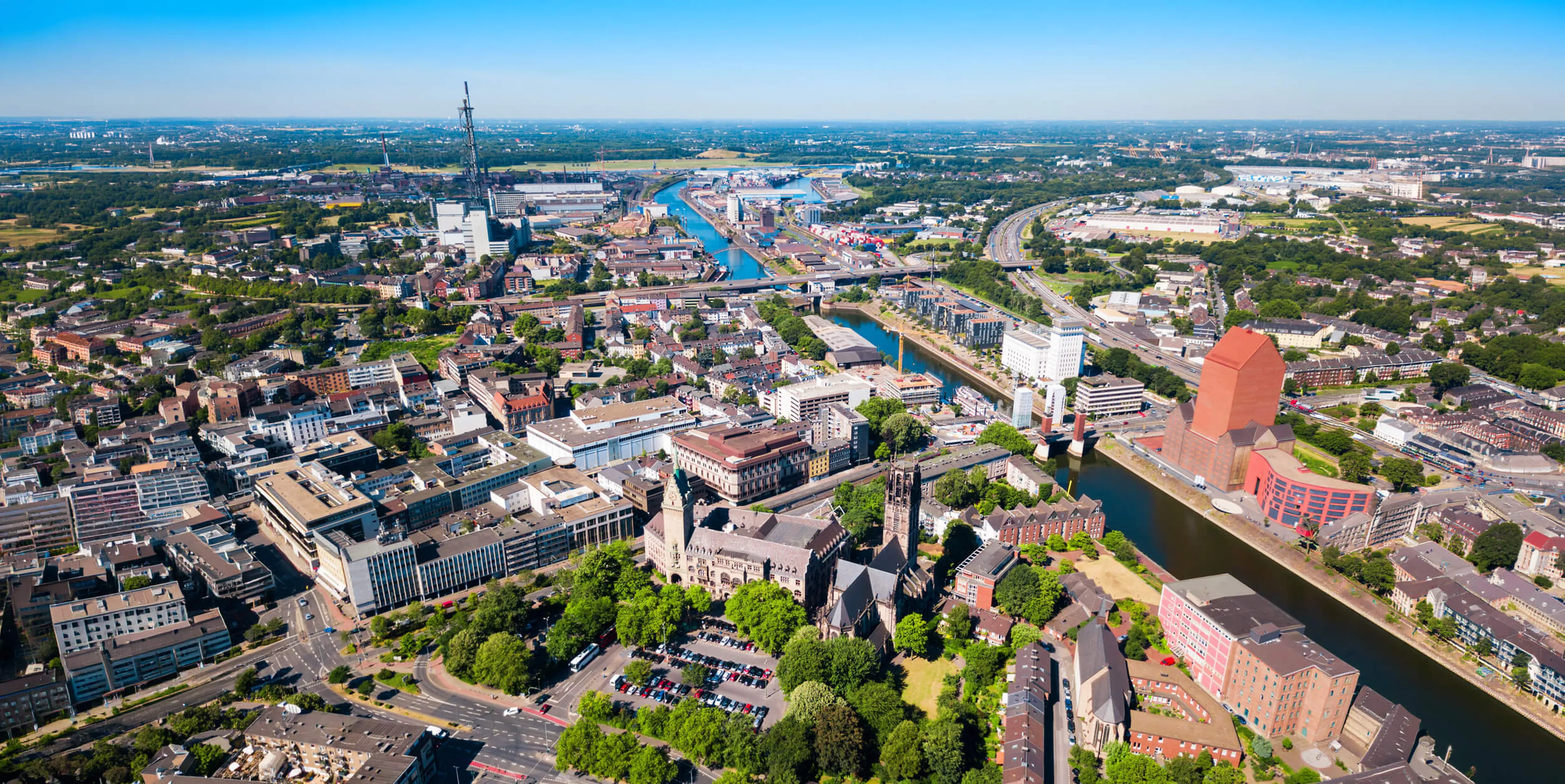Luftaufnahme der Stadt Duisburg