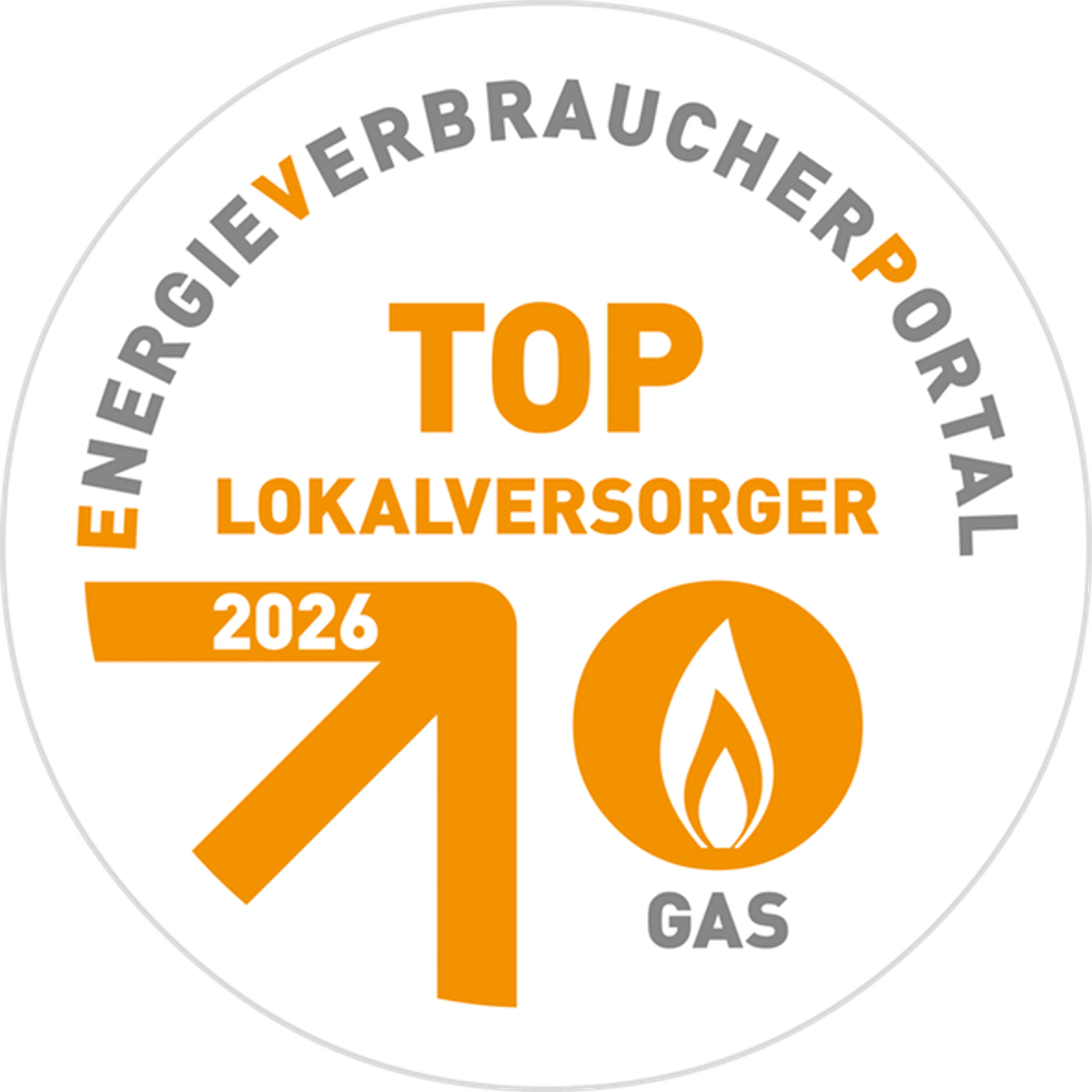 Siegel: Mark-E ist vom Energieverbraucherportal zum Top-Lokalversorger 2026 in der Sparte Gas ausgezeichnet